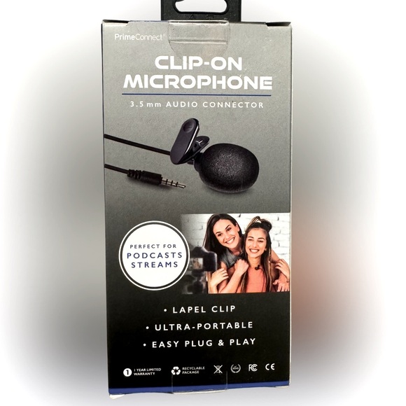 🆕 Prime Connect Clip-On Microphone Perfect For Podcasts & Streams Lapel Clip. - Picture 2 of 2